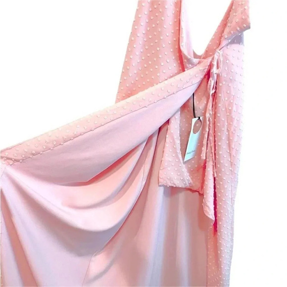 NWT Revolve Privacy Please Rasika Gown in Blush Pink Dotted Texture Size: Medium - Picture 9 of 11